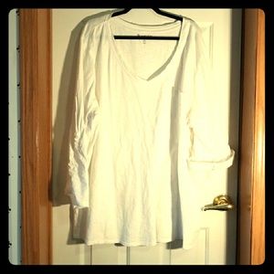 White Roaman's t-shirt type blouse - plus size